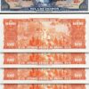 Brazil 1 cruzeiro on 1000 cruzeiros 1966-1967,UNC, 5 Pcs LOT, Consecutive,P-187b