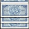 Cambodia 100 Riels 1956 1972, UNC-, 5 PCS LOT, P-13b, S-12, Water Bufallo