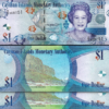 Cayman Islands 1 Dollar 2018, UNC, 2 Pcs PAIR, Consecutive, QEII, P-38f,Prfx D/6