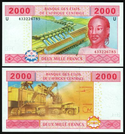 Central African States, Cameroun 2000 FRANCS ND 2002, UNC, P-208Ud