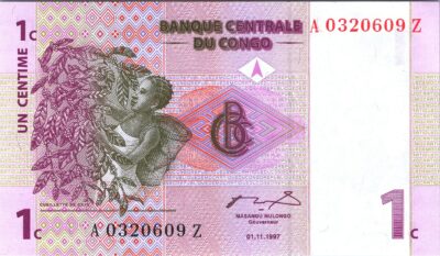 Congo 1 Centimes 1997, REPLACEMENT Z , UNC, P-80