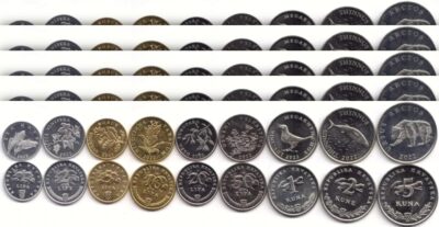 Croatia UNC, 5 (x) 9 PCS COIN SET, 1 2 5 10 20 50 Lipa 1 2 5 Kuna 2022(45 Coins)