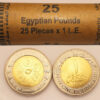 EGYPT, 25 x Coins with ROLL 1 Pound 2022, People with Disabilities, UNC BIMETAL
