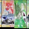 East Caribbean 2 Pcs Set 2 5 Dollars 2021 2023, UNC, P-55 61, POLYMER Comm.