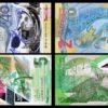 East Caribbean 2 Pcs Set 2 5 Dollars 2021 2023, UNC, P-55 61, POLYMER Comm. - Image 3