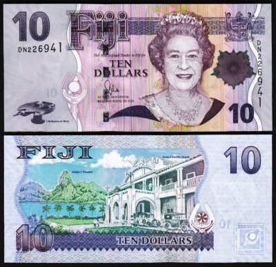 Fiji 10 Dollars 2007, UNC, P-111a, Queen Elizabeth II