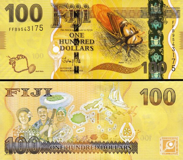 Fiji 100 Dollars ND 2022, UNC, New Sign P-119b