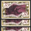 Germany, Zeulenroda 75 Pfennig 1921, UNC, 5 Pcs LOT, Type 2