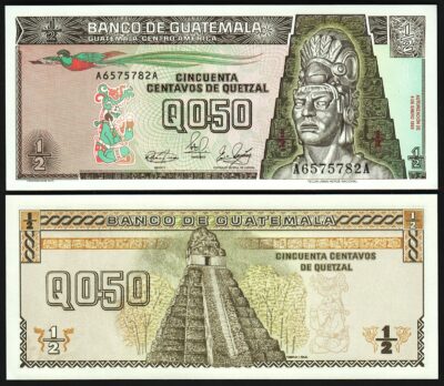Guatemala 1/2, 0,50 Quetzal 1989, UNC, P-72a