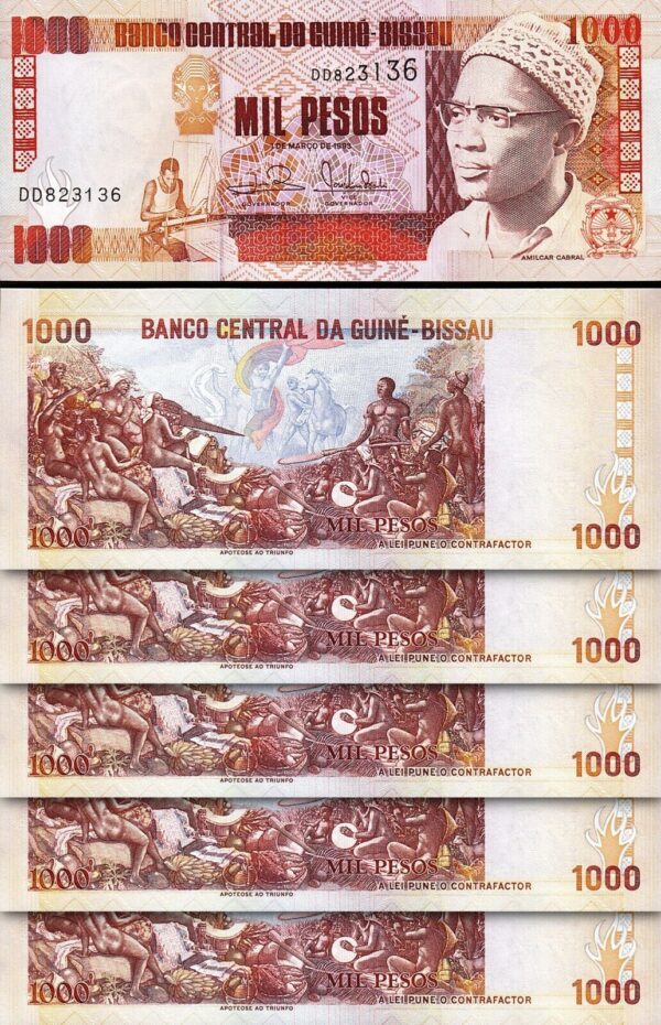 Guinea Bissau 1000 Pesos 1993, UNC, 10 Pcs LOT, Consecutive, P-13b - Image 3