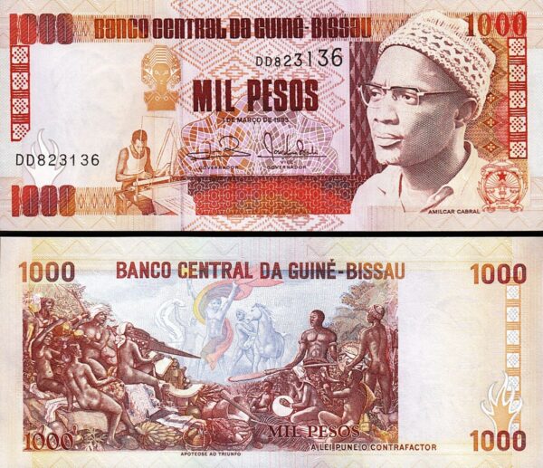 Guinea Bissau 1000 Pesos 1993, UNC, 10 Pcs LOT, Consecutive, P-13b - Image 4