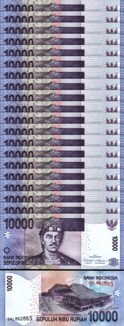 Indonesia 10000 10,000 Rupiah 2013, UNC, 20 Pcs LOT, P-150e
