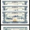 Laos 100 Kip 1975, UNC, 5 PCS Consecutive LOT, P-23,  With Yellow Spot on Border