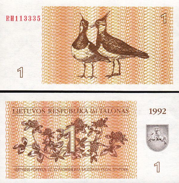 Lithuania 1 Talonas 1992, UNC, 10 Pcs LOT, P-39 - Image 4