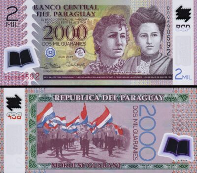 Paraguay 2000 Guaranies 2017, UNC, POLYMER, P-228d