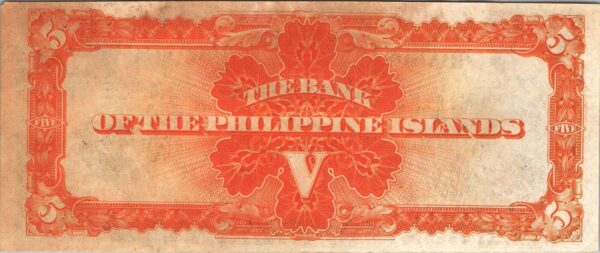 Philippines  5 Piso 1933, aAU, P-22, Prefix E - Image 3