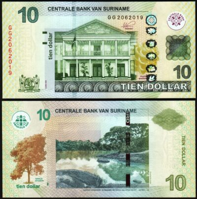 Surinam Suriname 10 Dollars 2020, UNC, P-163d