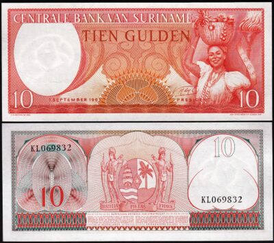 Surinam, Suriname 10 Gulden 1963, UNC, P-121