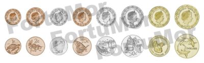 Tokelau Full Set of 8 Coins , 1 2 5 10 20 50 Cents 1 2 Dollars 2017 , UNC , QEII