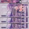 Uganda 10000 Shillings 2023, UNC, 5 Pcs LOT, Consecutive, P-52 New Sign,New Date