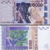W.A.S, MALI 10000 Francs 2021, UNC-, P-NEW SIGN