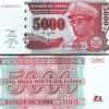 Zaire 5000 Zaires 1995, UNC, 5 PCS LOT, Consecutive, FIRST 1000 LOW 0000***,P-68 - Image 3