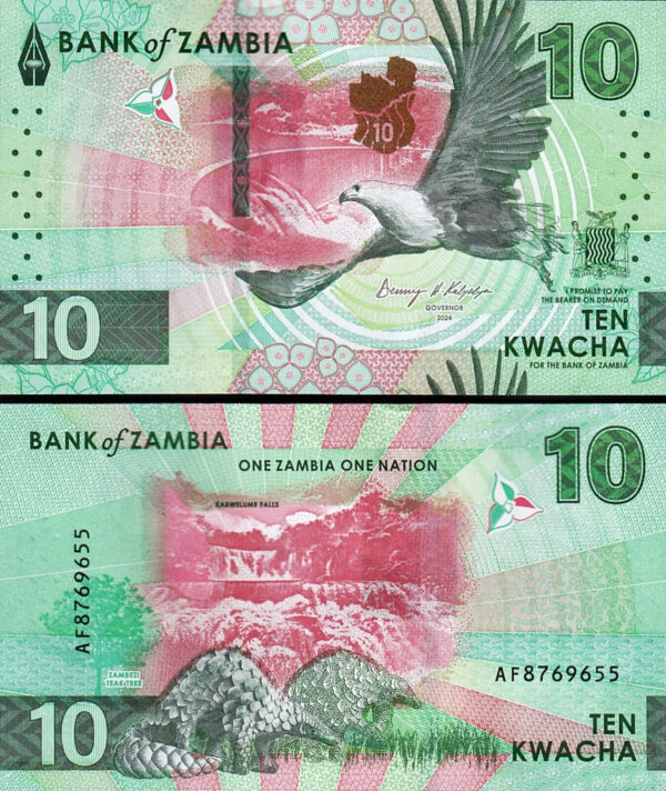 Zambia 4 Pcs SET, 10 20 200 500 Kwacha 2024 2025, UNC, P-62 63 66 67 New Design - Image 6
